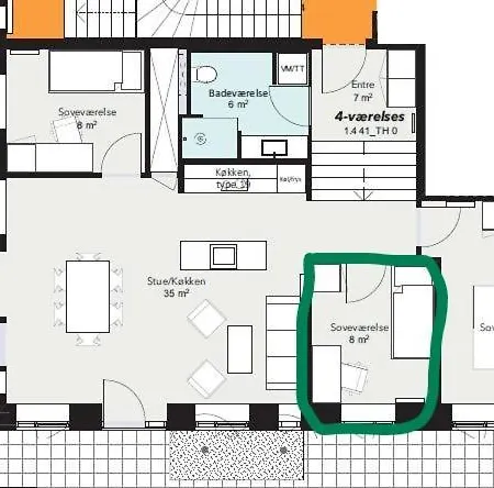 Single Room In Shared Apartment With Single Bed-3